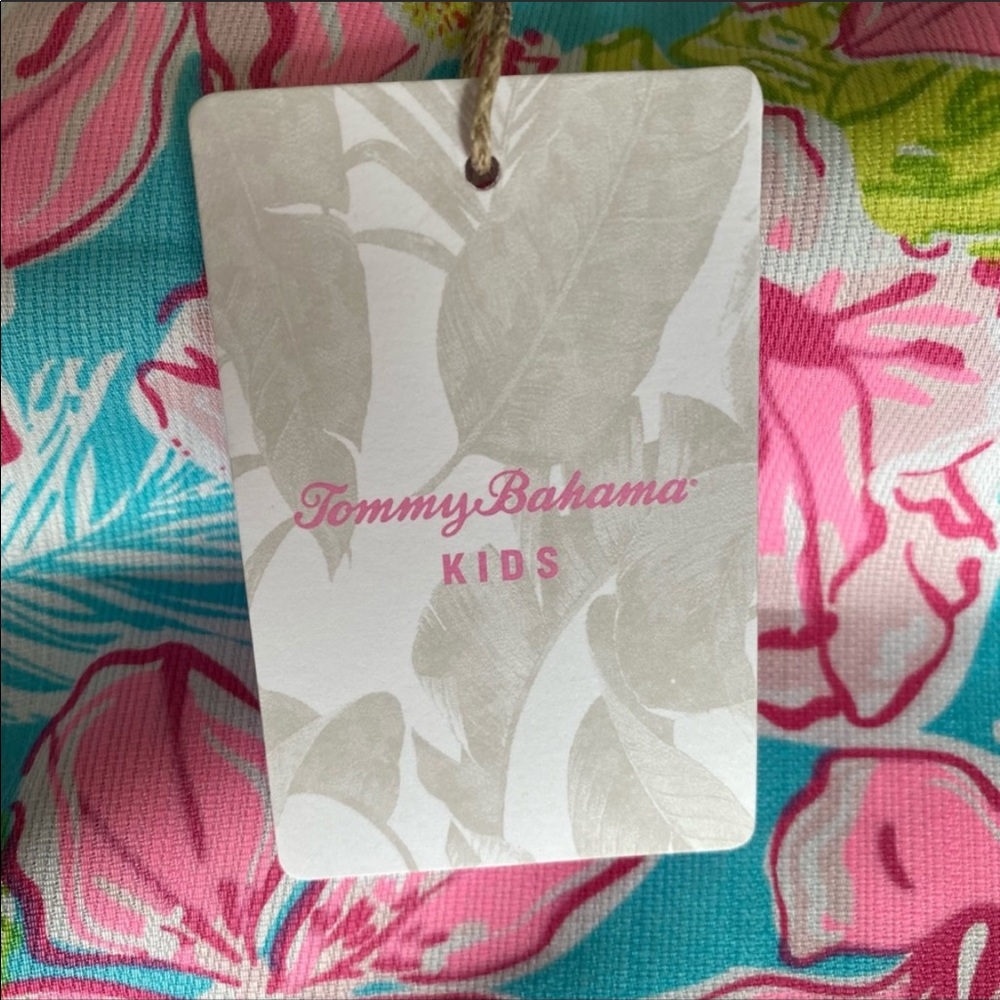 NEW Tommy Bahama Kids Pink Blue Floral Dress 5 & 8 - Picture 7 of 9